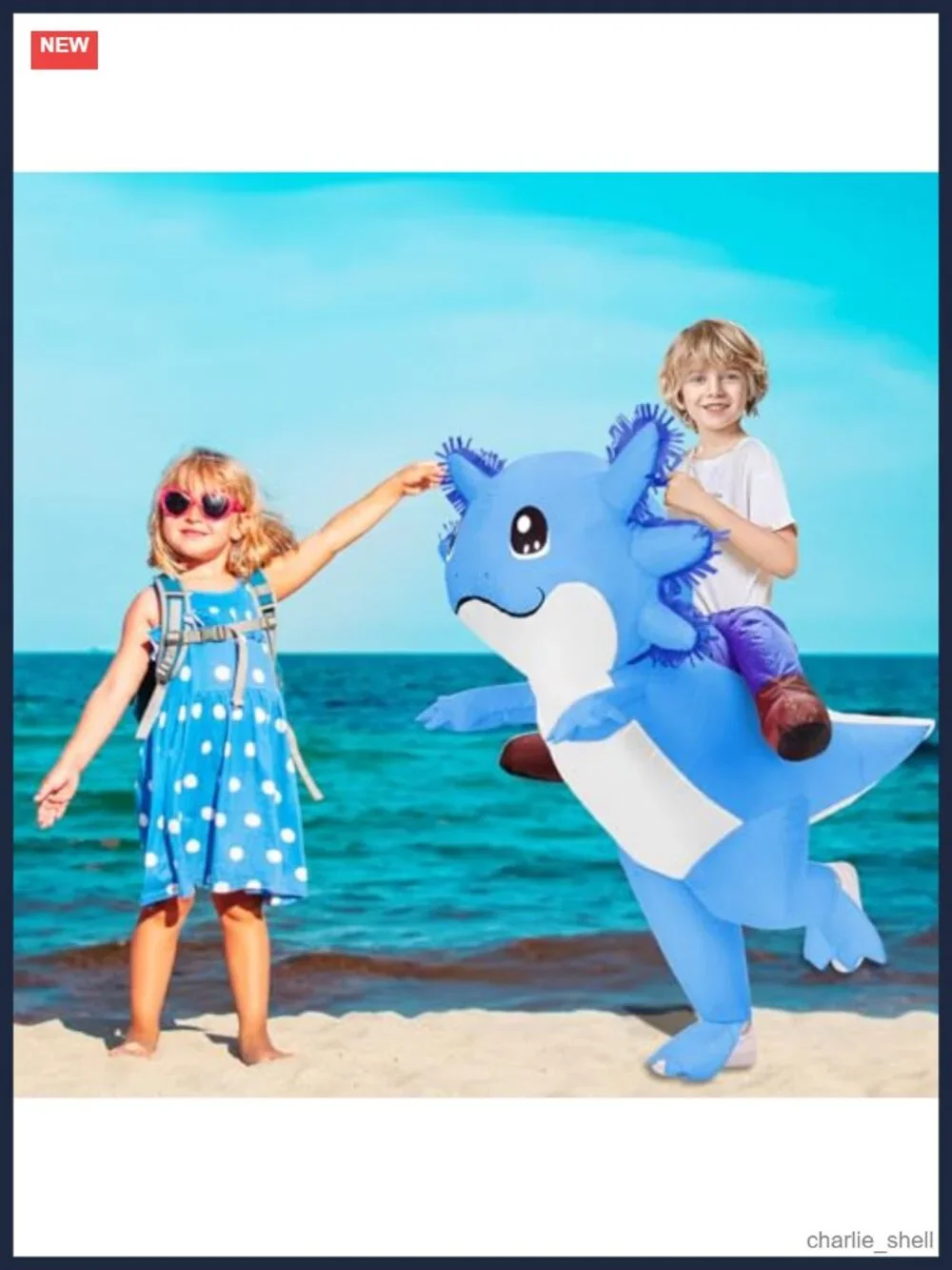 Kids Inflatable Axolotl Costume Lightweight Blow Up Halloween Pretend Play
